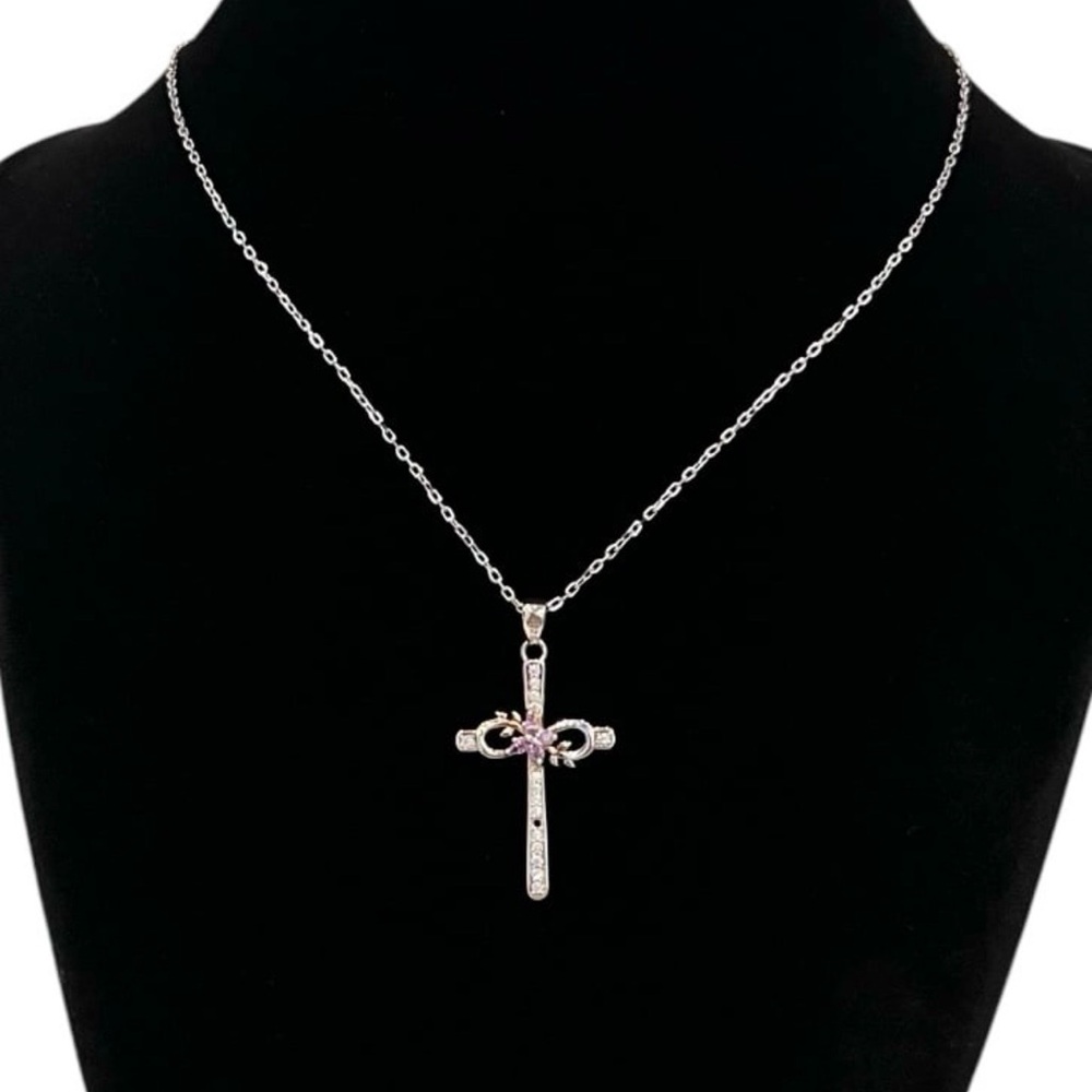 Distance Cross Necklace for Women 925 Sterling Silver Jewelry Pendant Necklace